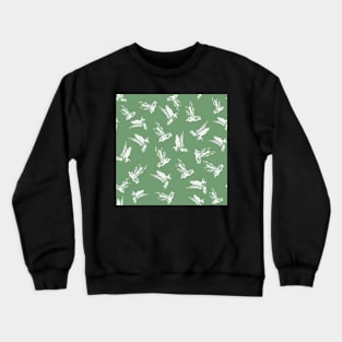 Herring plovers in flight, green background Crewneck Sweatshirt